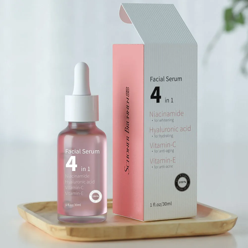 ✨ 4-in-1 Face Serum with 30% Vitamin C, Hyaluronic Acid & Niacinamide – Anti-Aging, Hydrating & Brightening