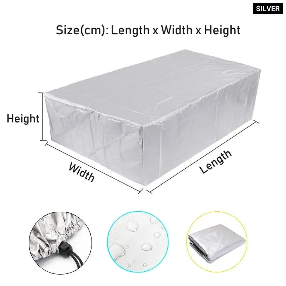 190t / 210d Oxford Waterproof Furniture Cover for Rattan Table Cube Chair Sofa Dustproof Rain Garden Patio Protective Cover