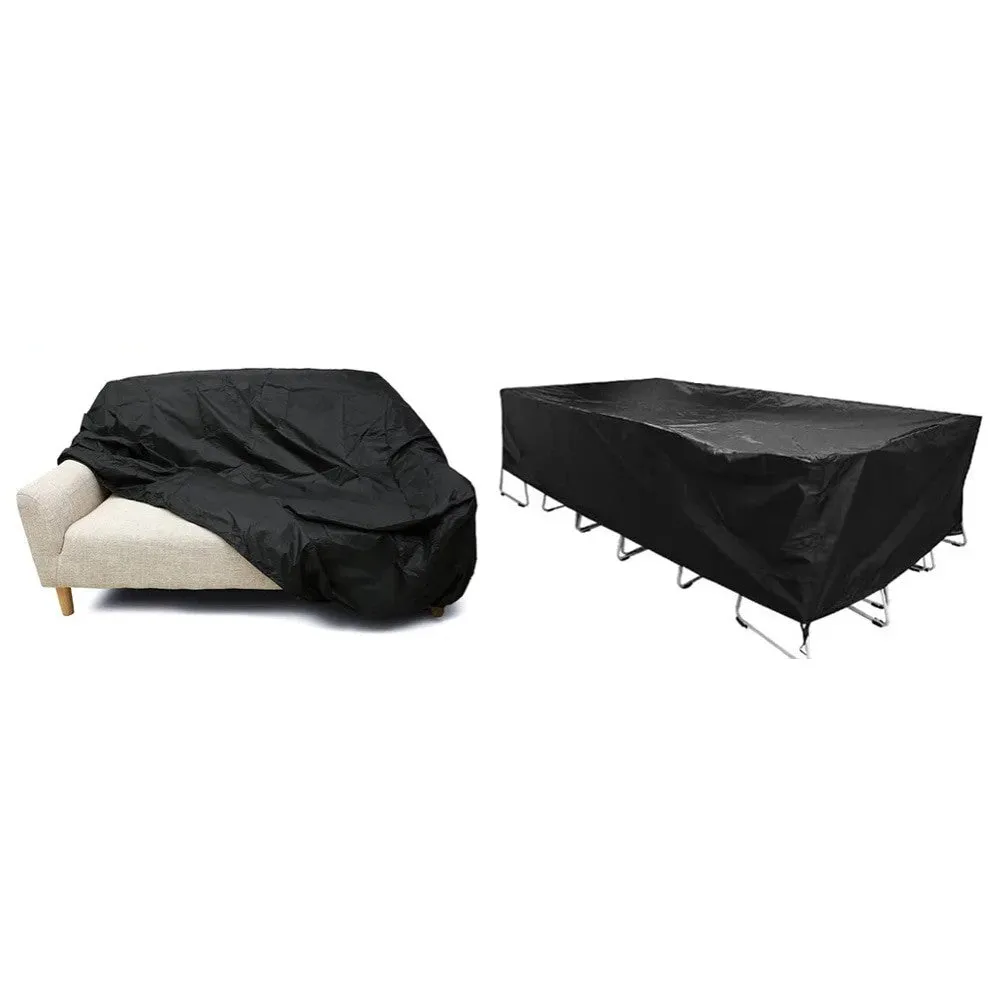 190t / 210d Oxford Waterproof Furniture Cover for Rattan Table Cube Chair Sofa Dustproof Rain Garden Patio Protective Cover