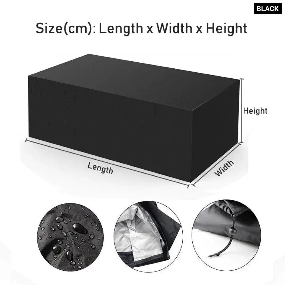 190t / 210d Oxford Waterproof Furniture Cover for Rattan Table Cube Chair Sofa Dustproof Rain Garden Patio Protective Cover