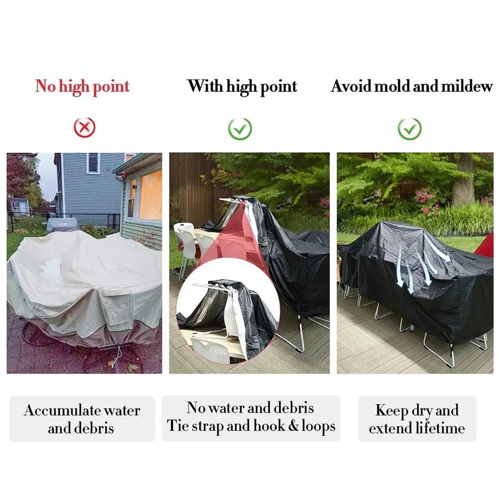 190t / 210d Oxford Waterproof Furniture Cover for Rattan Table Cube Chair Sofa Dustproof Rain Garden Patio Protective Cover