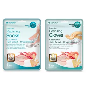 2 Pack Set Moisturizing Socks Hand Skin Gloves Beauty Spa Nail Therapy Treatment