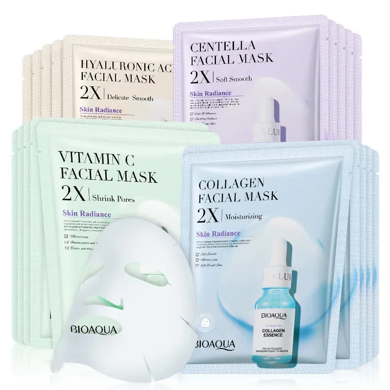 20 Piece Hydrating Centella Collagen Face Masks With Hyaluronic Acid For Refreshed Skin