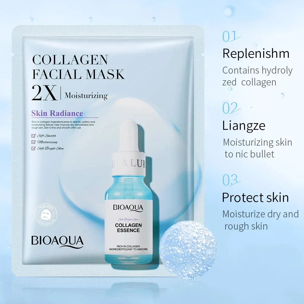 20 Piece Hydrating Centella Collagen Face Masks With Hyaluronic Acid For Refreshed Skin