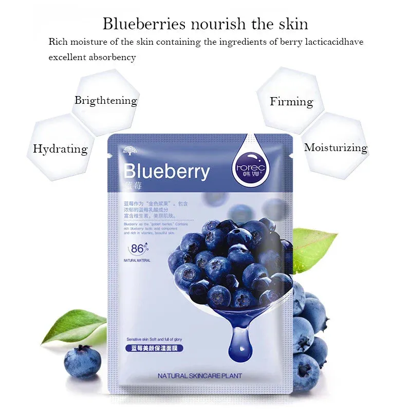 30 Piece Fresh Fruit Facial Masks Hydrating & Firming