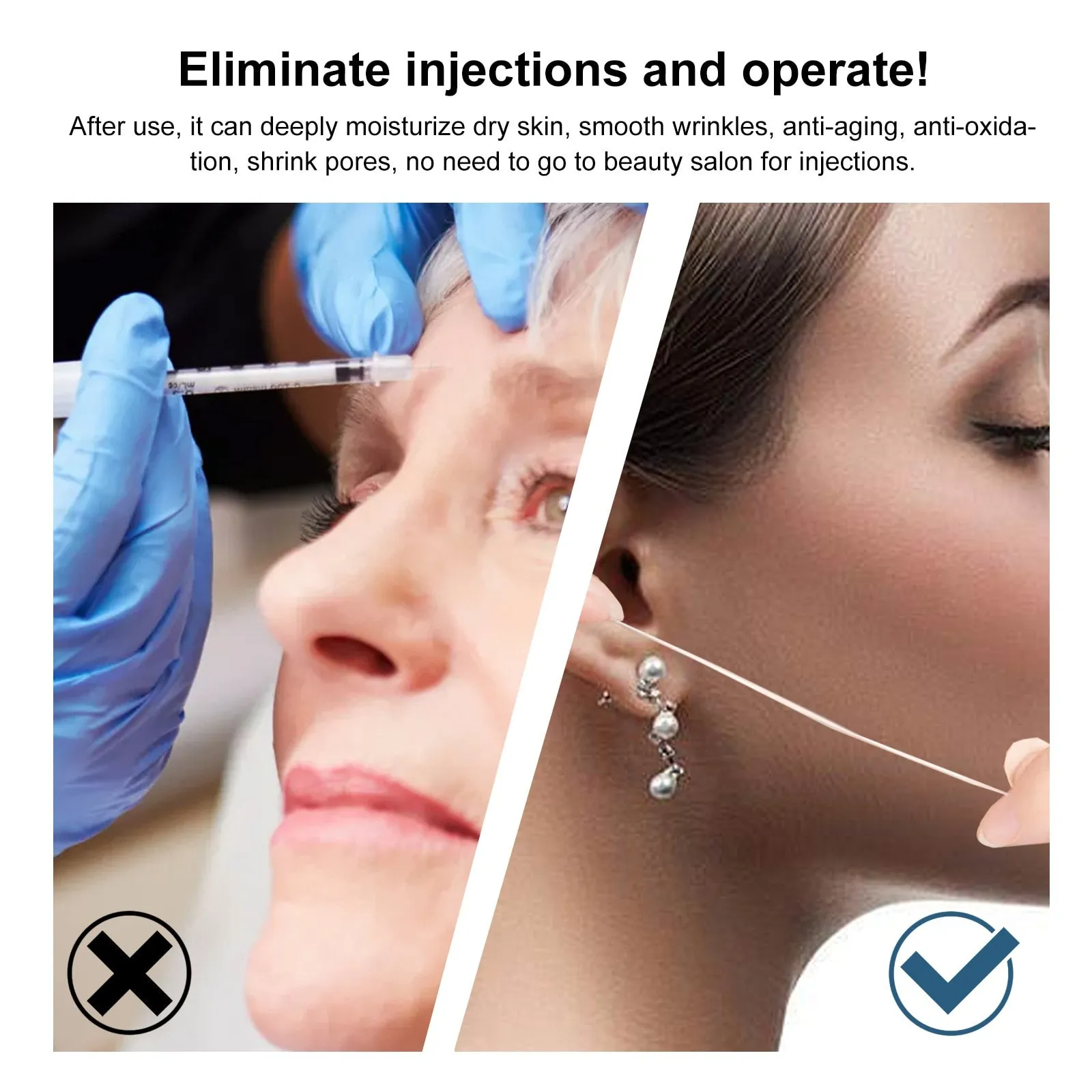 60pcs Gold Protein Line Anti-wrinkle Firming Facial Filler No Needle Absorbable Fade Fine Lines Collagen Thread Anti-Aging Serum