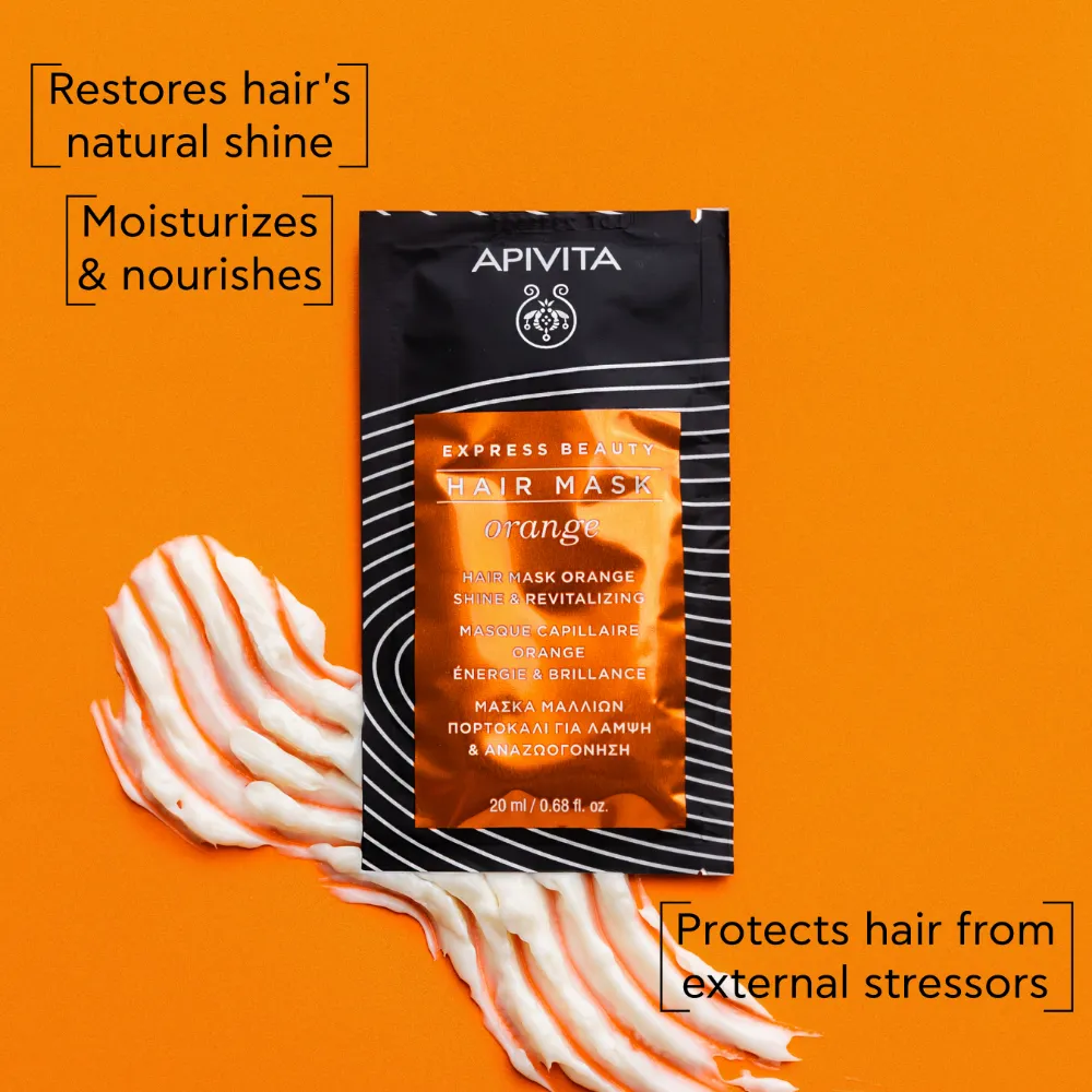 Apivita Shine & Revitalizing Hair Mask - Orange 20ml