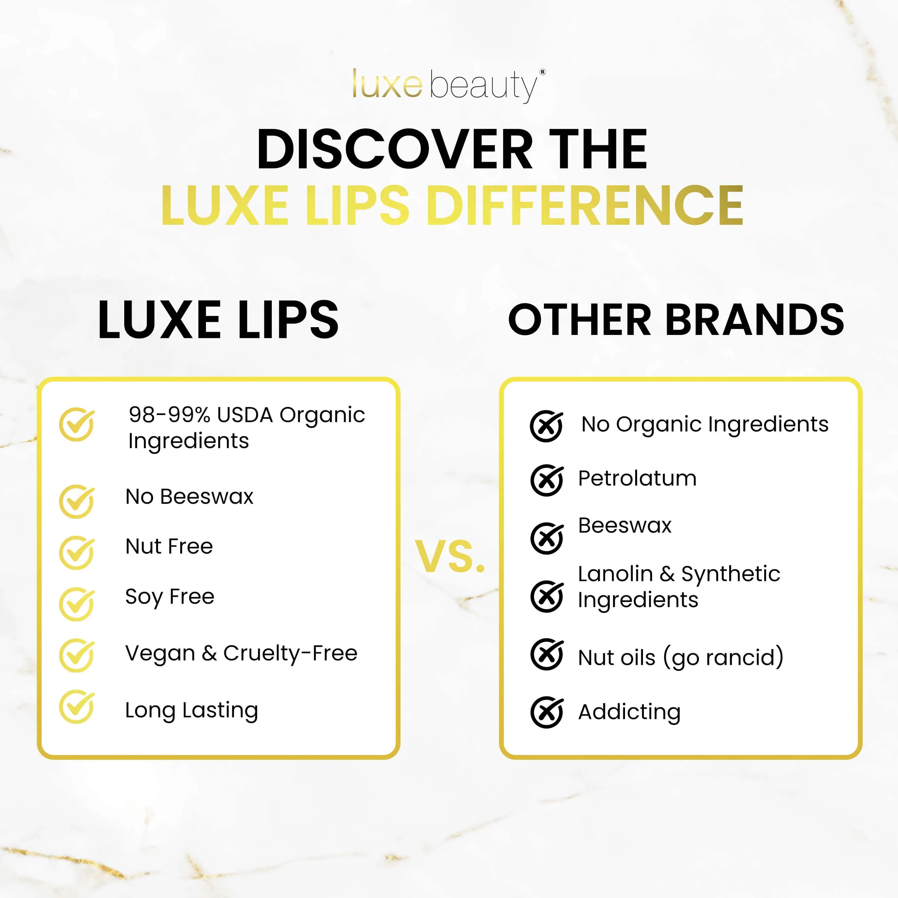 Beeswax Free, Nut Free Lip Balm - Luxe Lips - Vanilla Cupcake