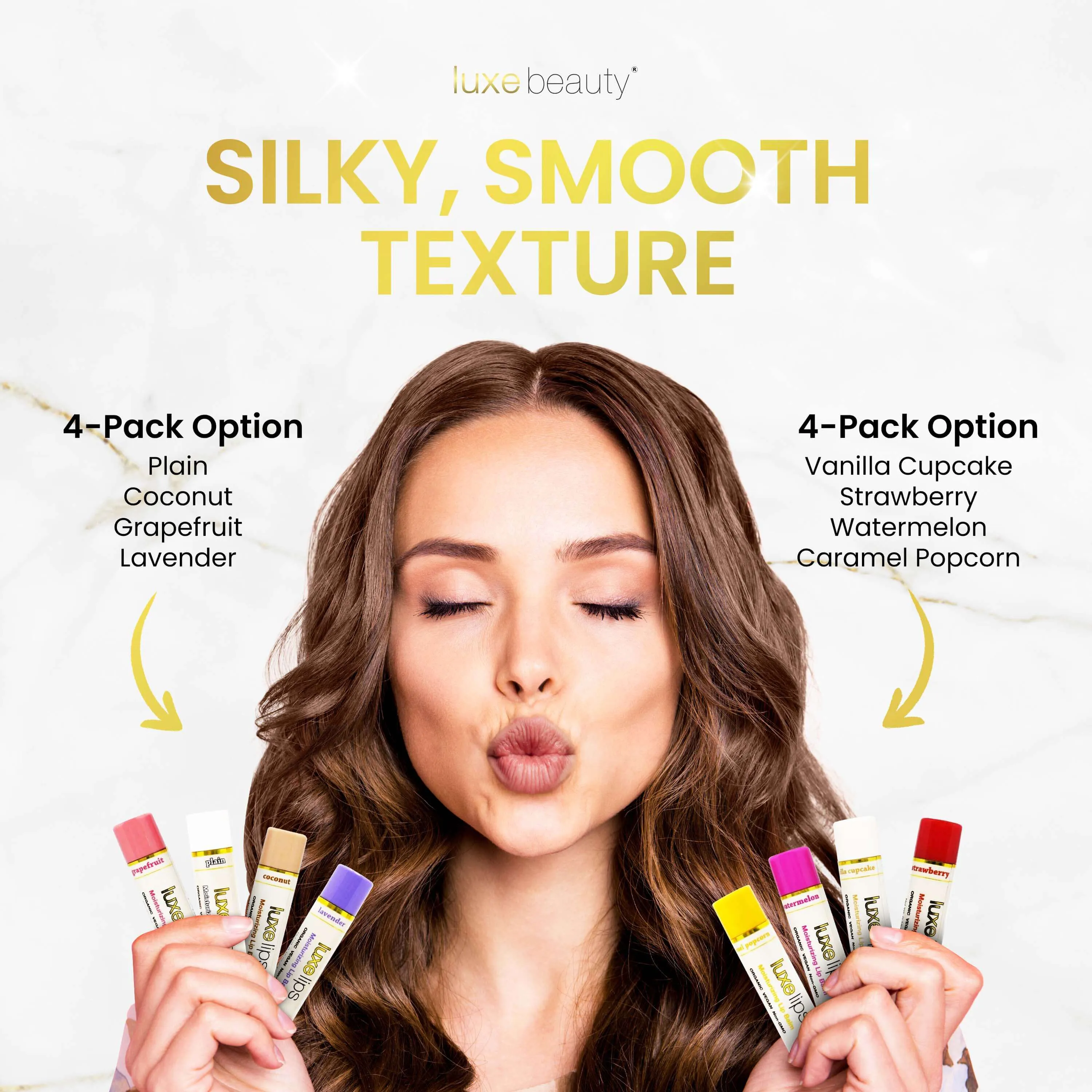 Beeswax Free, Nut Free Lip Balm - Luxe Lips - Vanilla Cupcake