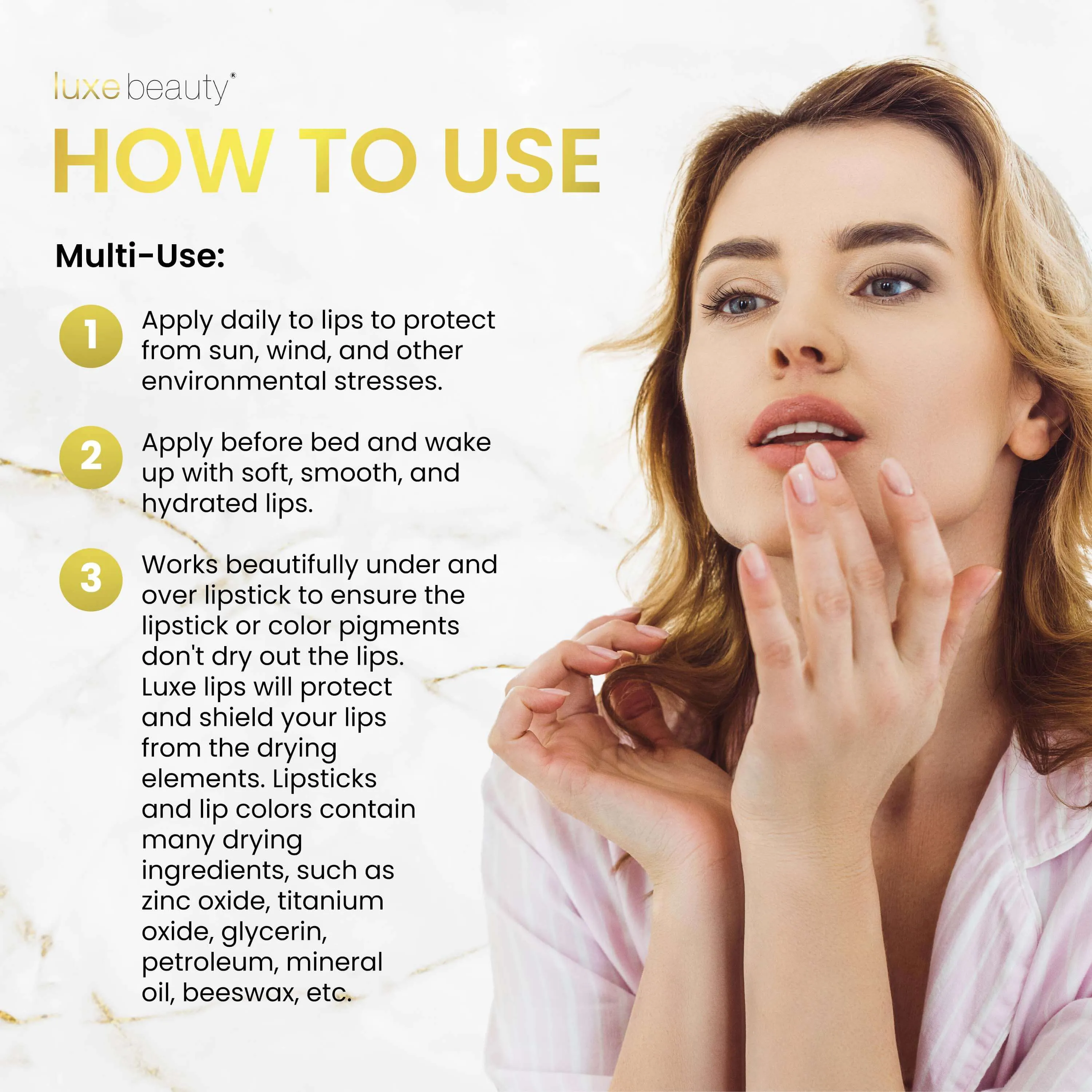 Beeswax Free, Nut Free Lip Balm - Luxe Lips - Vanilla Cupcake