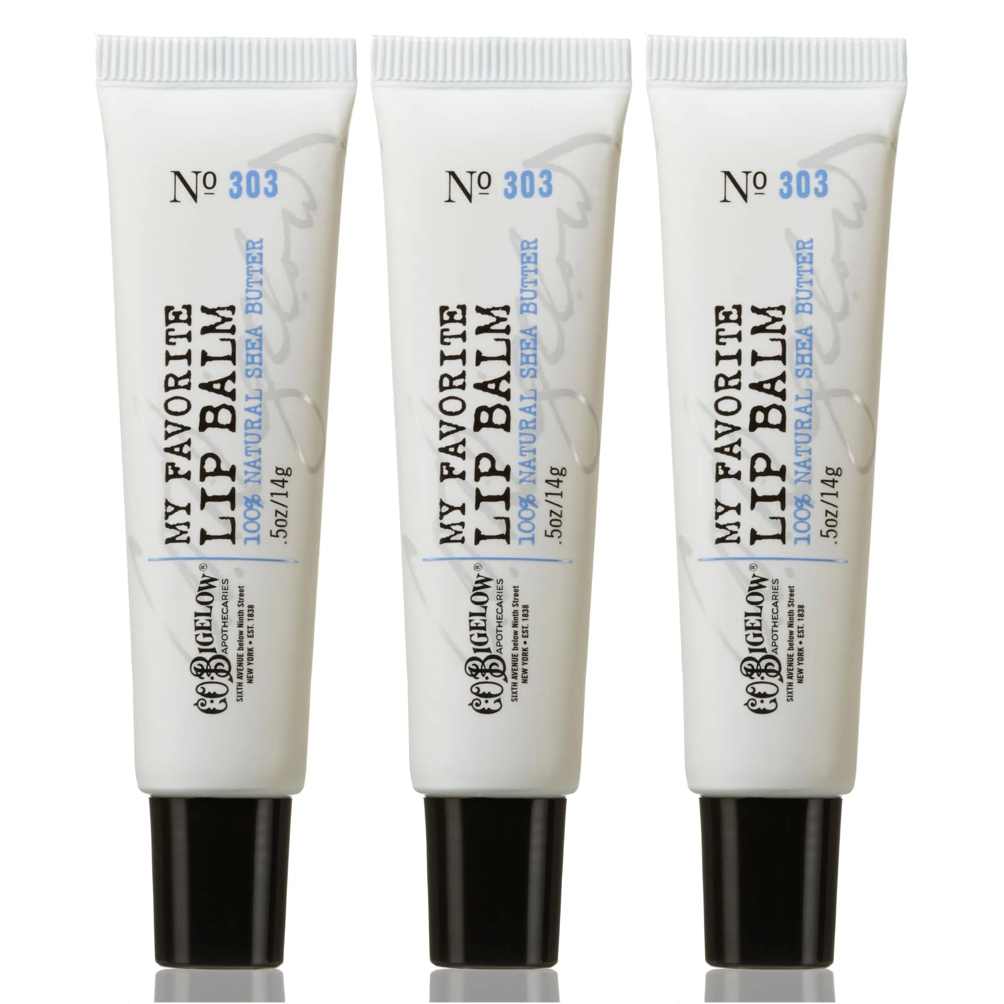 C.O. Bigelow My Favorite Lip Balm Trio, Lip Balm Tubes for Dry Lips, Moisturizing Lip Care with Shea Butter, Bulk Lip Balm 3 Pack, 0.5 oz Each