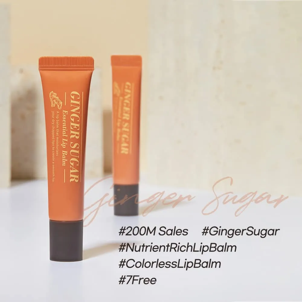 ETUDE Ginger Sugar Essential Lip Treatment 15ml | Gentle Korean Lip Skin Care| Smooth and Moist Lips| Natural Ingredients Nourish & Hydrate Ginger, Sugar, Shea Butter Give Moisturizing Relaxing Effect