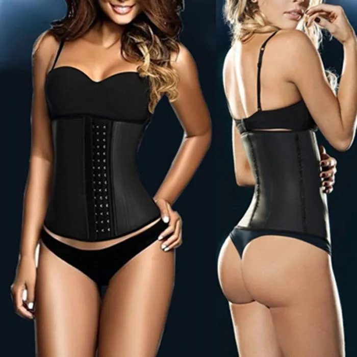 Fashion Women Latex Rubber Waist Trainer Cincher Underbust Corset Body Shaper Shapewear Slimming Product For Women