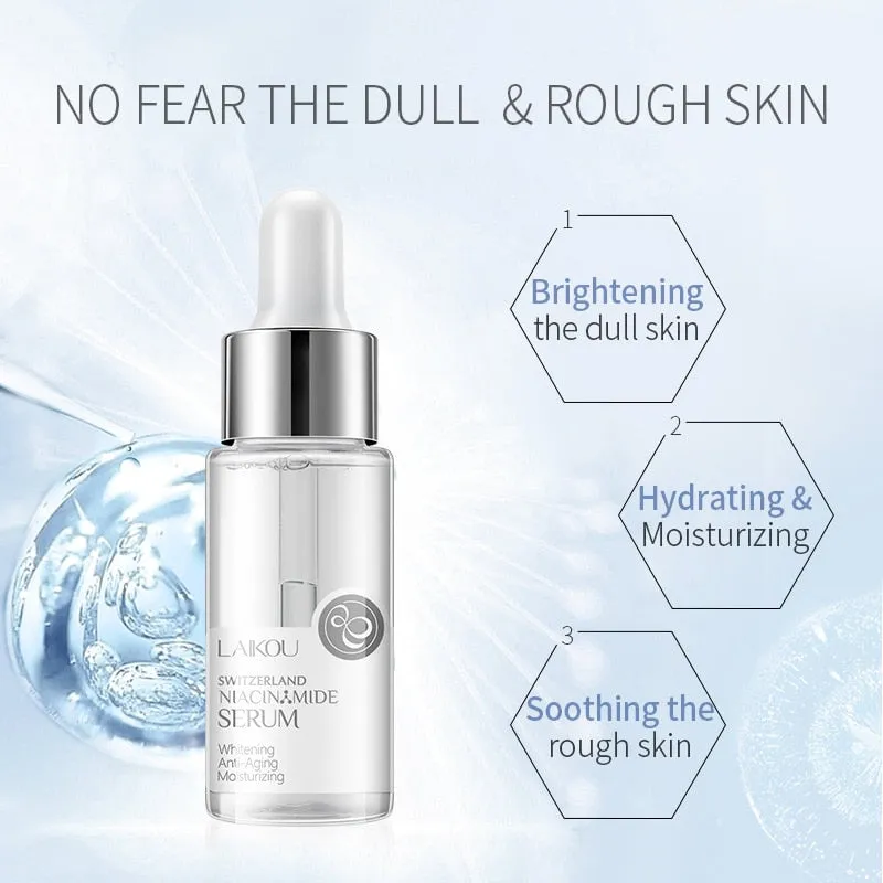 LAIKOU Nicotinamide Serum Whitening Face Serum Ampoule Essence Moisturizing Anti-Aging Anti-Wrinkle Shrink Pores Skin Care Serum