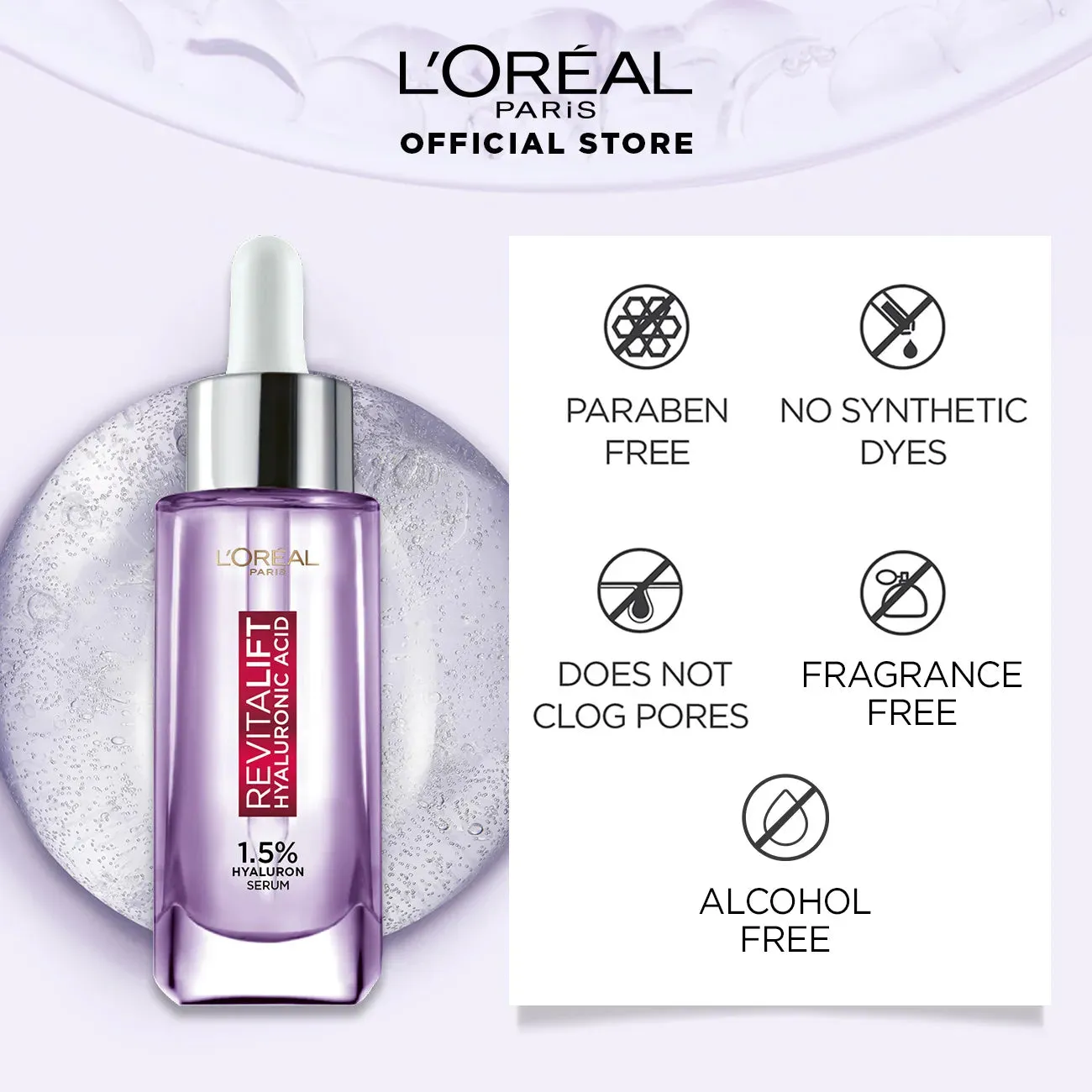 L'Oreal Serum with 1.5 % Hyaluronic Acid (15ml) for all Skin types