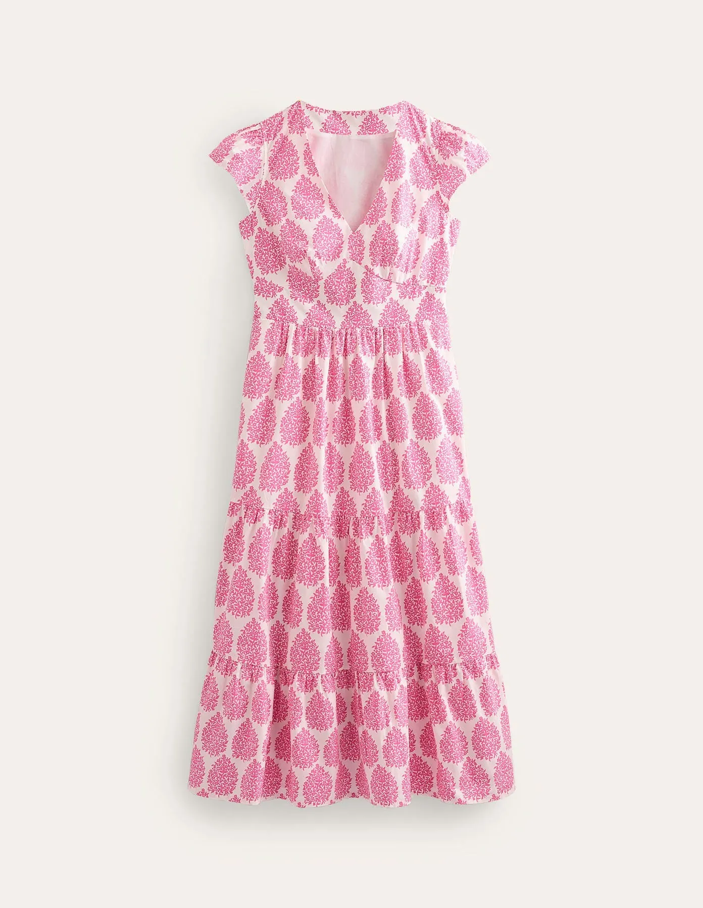 May Cotton Midi Tea Dress-Sangria Sunset, Floret
