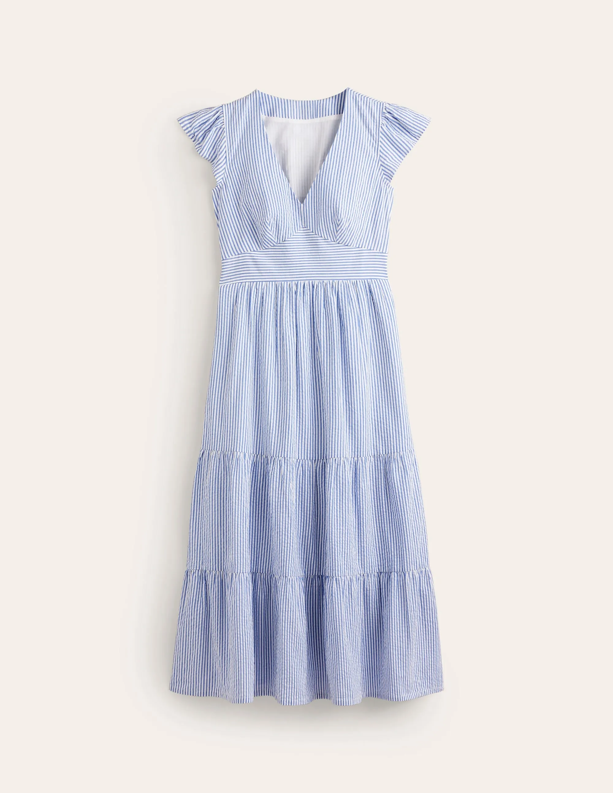 May Cotton Midi Tea Dress-Surf The Web and Ivory