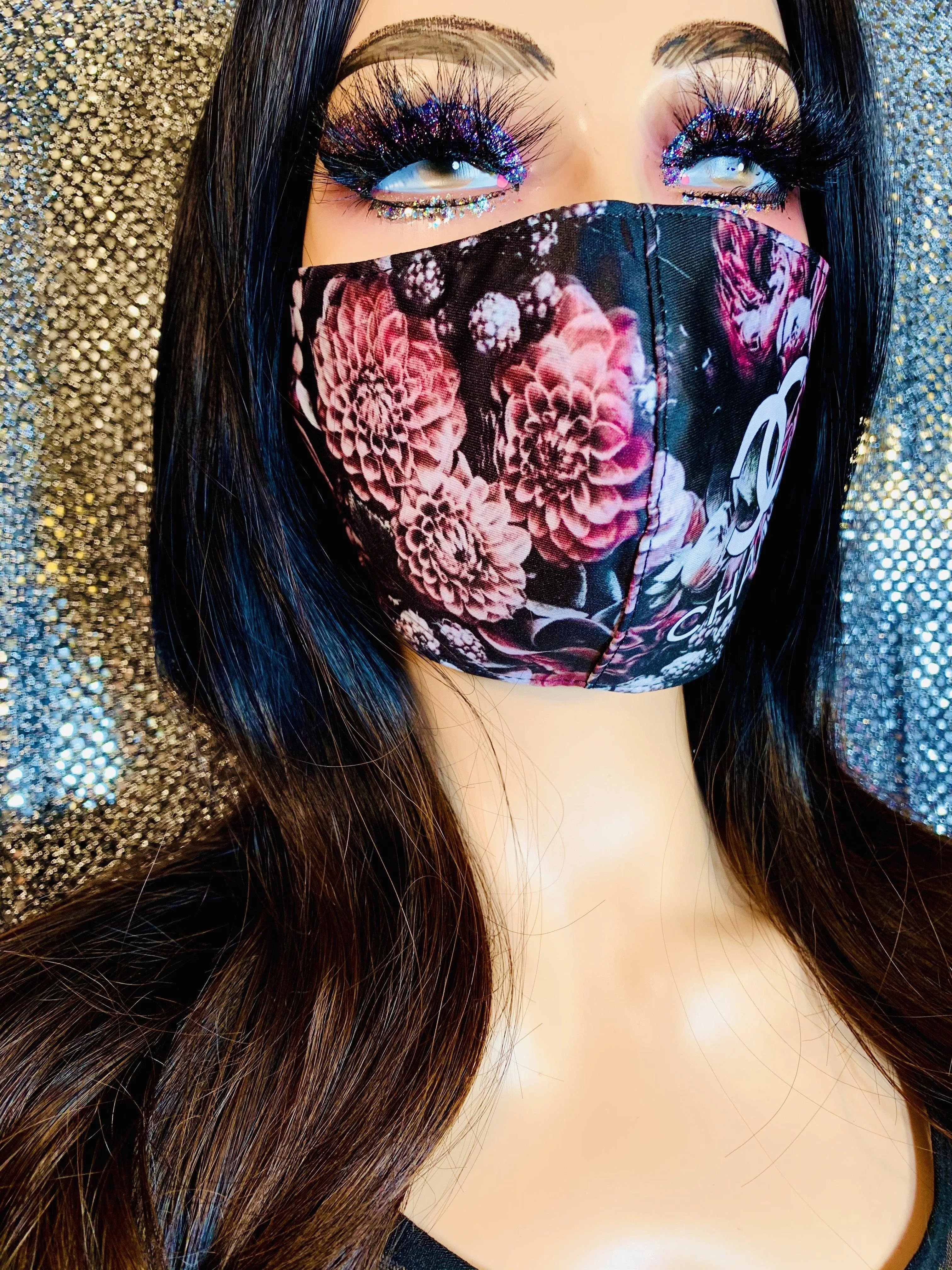 Pink Black Cc Face Mask