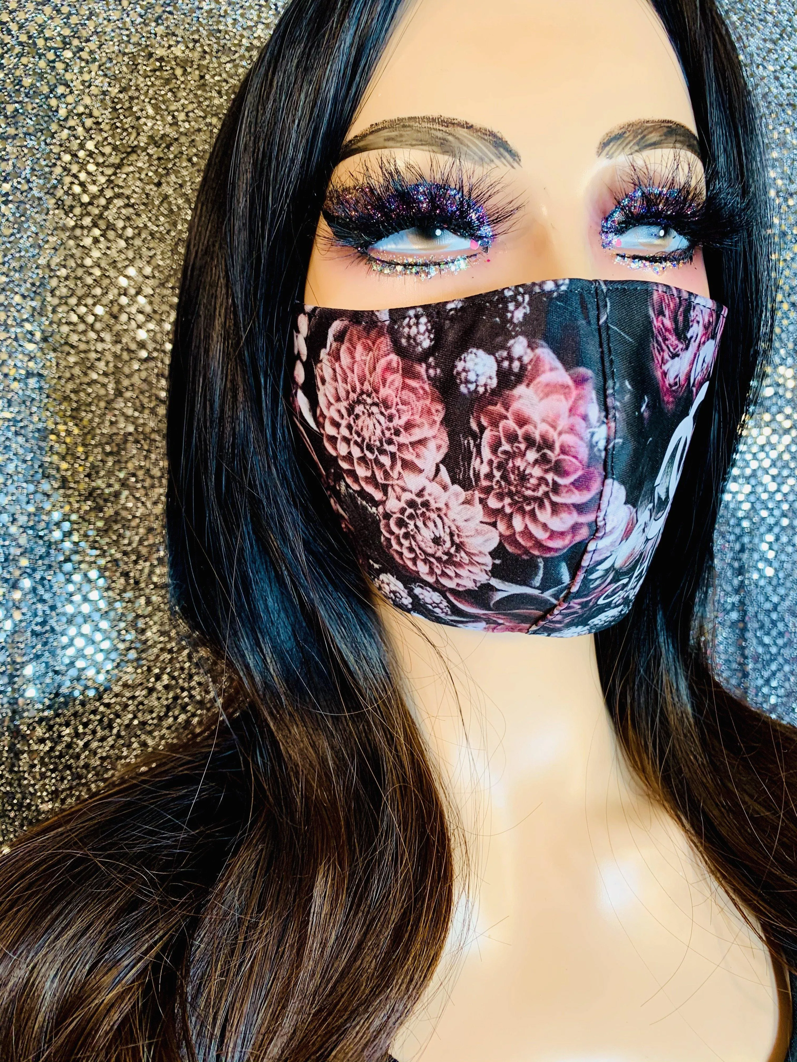 Pink Black Cc Face Mask