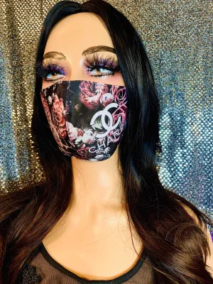 Pink Black Cc Face Mask