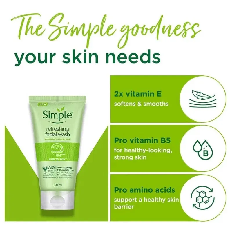 Simple Kind to Skin Refreshing Facial Gel Wash (150ml)